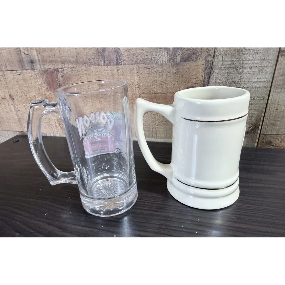 Vintage 1997‎ #24 Jeff Gordon DuPont Mug Set Glass Stein NASCAR Hendrick
